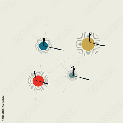 Business networking vector concept. Symbol of connection, relationship, partnership and communication. Minimal design eps10 illustration