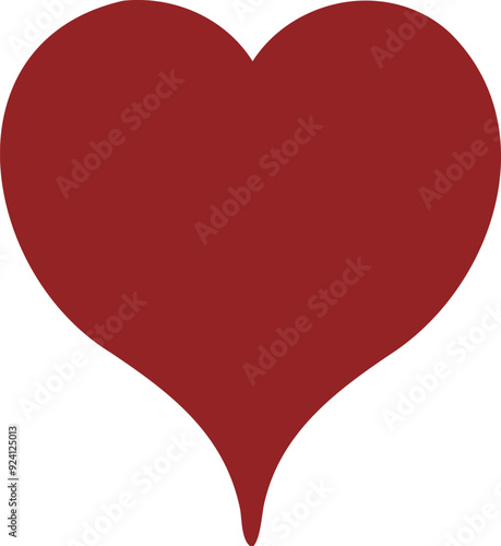 Romantic Heart, love, romance or valentine's day red heart. Heart vector icons. Artistic red heart love symbols isolated editable vector.	