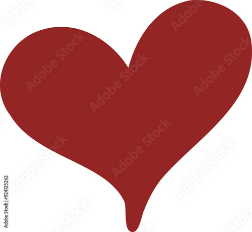 Single Heart, love, romance or valentine's day red heart. Heart vector icons. Artistic red heart love symbols isolated editable vector.	