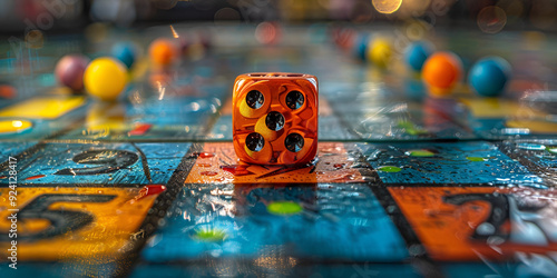 a dice on a game board