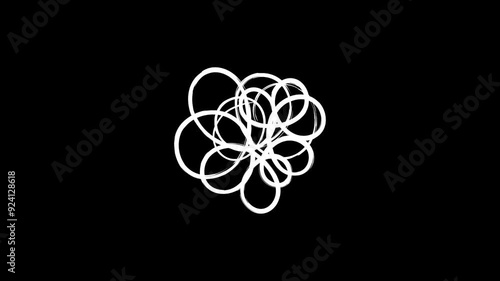 Intricate abstract scribble animation on transparent background with alpha channel. Animation of a symbol of depression. Hand drawn stress line.