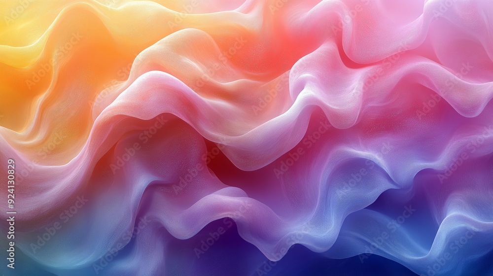 Obraz premium Abstract patterns of colorful waves with a gradient blend of soft textures in vibrant hues