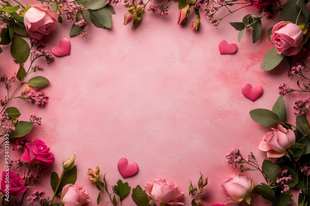 Elegant floral border with vibrant flowers lush greenery on light background. Ideal for decorative designs wedding invitations or romantic designs valentines day, mother's day, women's day Elegant floral border with vibrant flowers lush greenery on light background. Ideal for decorative designs wedding invitations or romantic designs valentines day, mother's day, women's day
