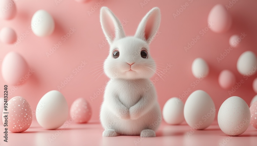 Cute Easter Bunny with Eggs Cute Easter Bunny with Eggs