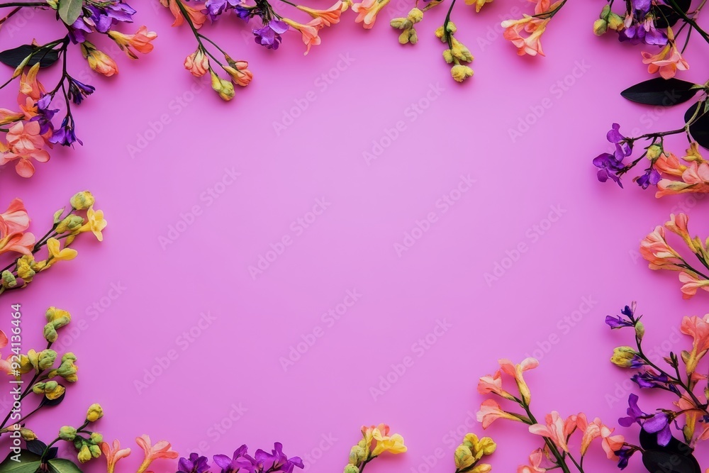 Elegant floral border with vibrant flowers lush greenery on light background. Ideal for decorative designs wedding invitations or romantic designs valentines day, mother's day, women's day Elegant floral border with vibrant flowers lush greenery on light background. Ideal for decorative designs wedding invitations or romantic designs valentines day, mother's day, women's day