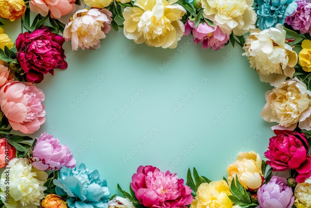 Elegant floral border with vibrant flowers lush greenery on light background. Ideal for decorative designs wedding invitations or romantic designs valentines day, mother's day, women's day Elegant floral border with vibrant flowers lush greenery on light background. Ideal for decorative designs wedding invitations or romantic designs valentines day, mother's day, women's day