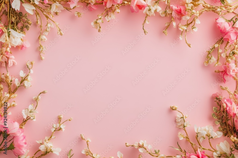 Elegant floral border with vibrant flowers lush greenery on light background. Ideal for decorative designs wedding invitations or romantic designs valentines day, mother's day, women's day Elegant floral border with vibrant flowers lush greenery on light background. Ideal for decorative designs wedding invitations or romantic designs valentines day, mother's day, women's day