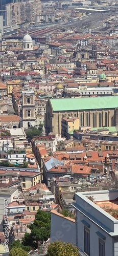 Canvas Print Veduta di Spaccanapoli, Santa Chiara, Stazione e centro storico da San Martino