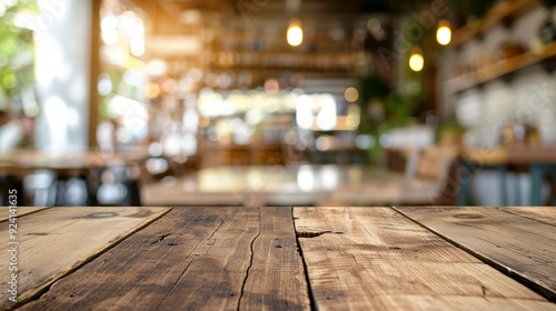 Table in a bar with a blurred background