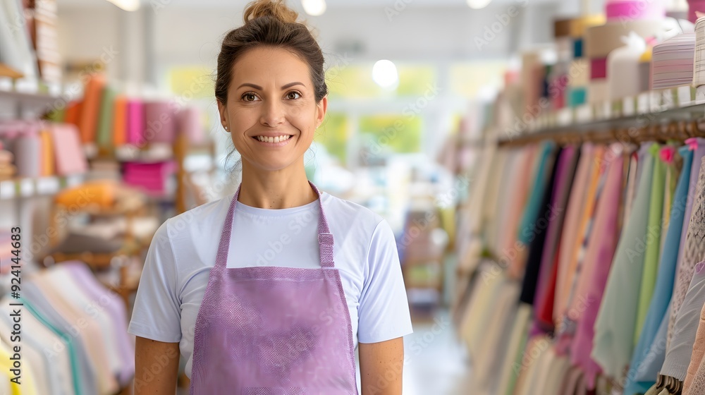 Portrait of small business woman owner in clothing retail store. Portrait of small business woman owner in clothing retail store.