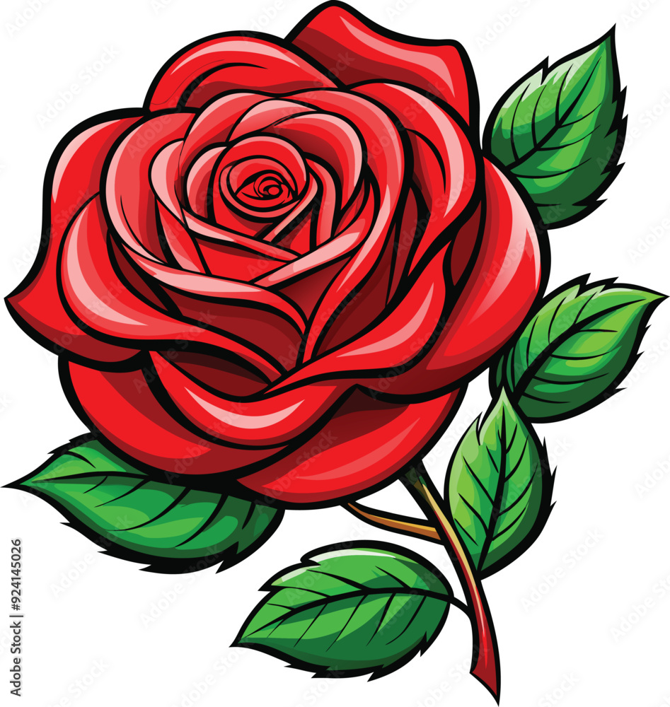 A red rose vector illustration A red rose vector illustration