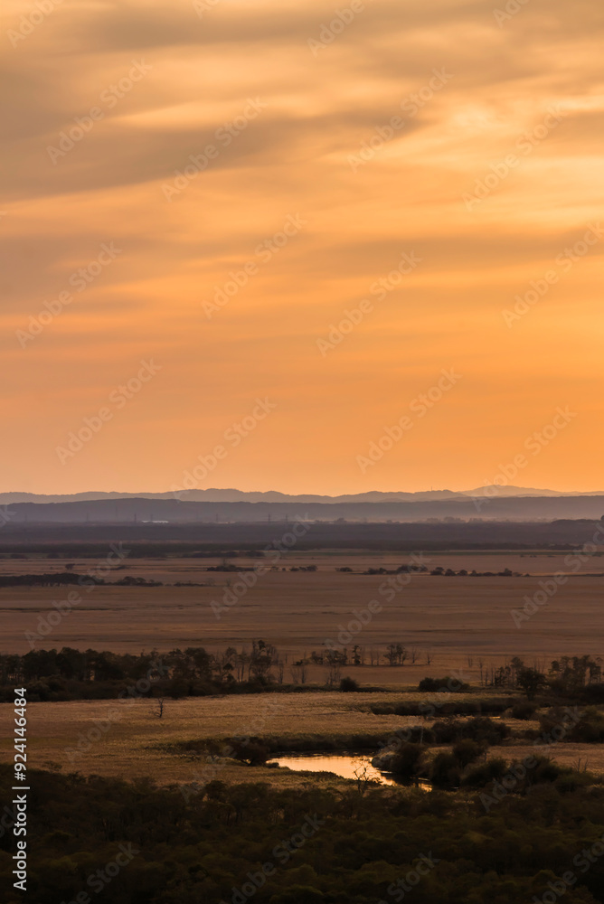 Beautiful scenery in Japan Evening view of the Kushiro marshland Beautiful scenery in Japan Evening view of the Kushiro marshland