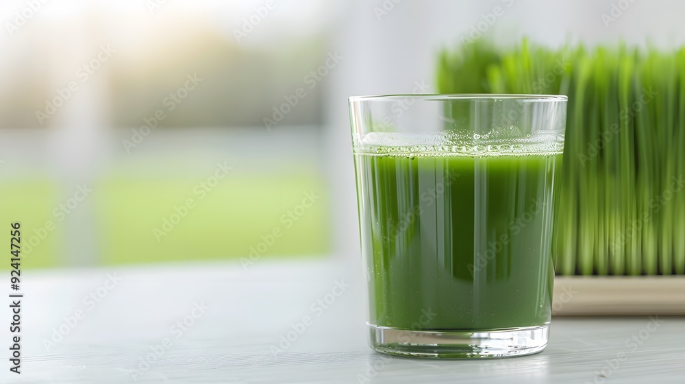 glass of fresh green smoothie