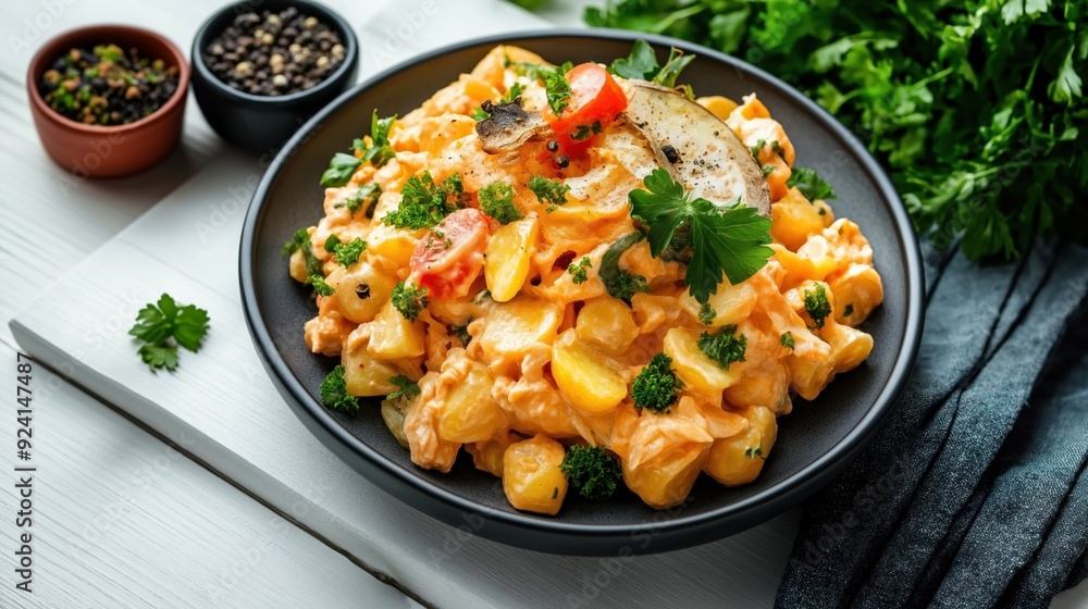 Ensalada rusa - Traditional Russian food. Ensalada rusa - Traditional Russian food.