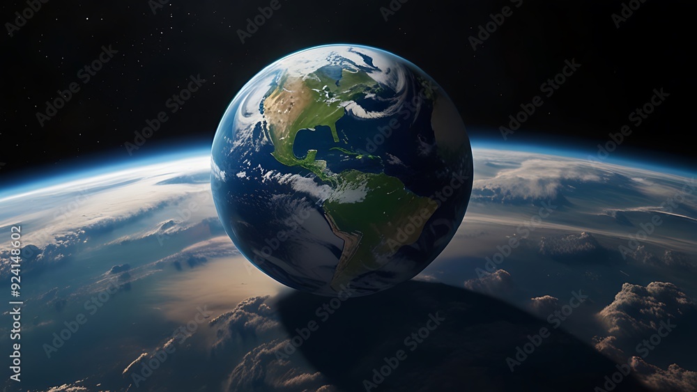 A view from space on Europe continent, planet Earth from satellite view A view from space on Europe continent, planet Earth from satellite view
