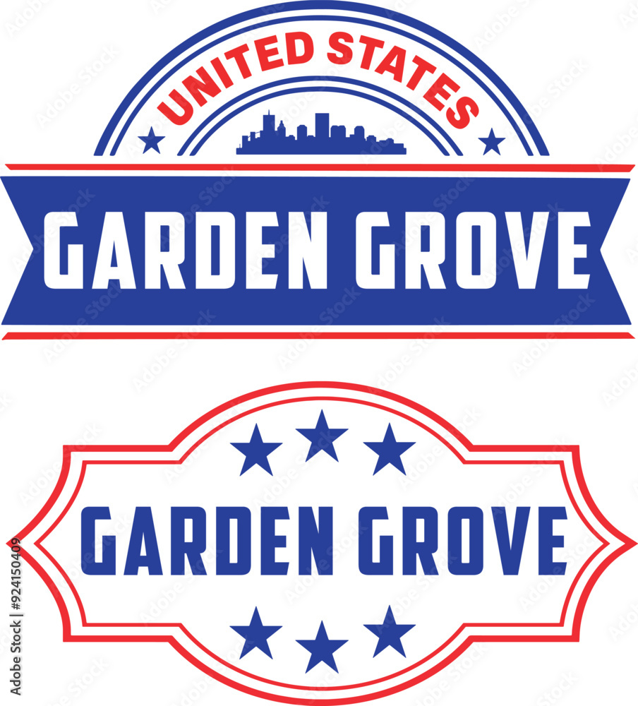 Garden Grove California Vector Set Garden Grove California Vector Set