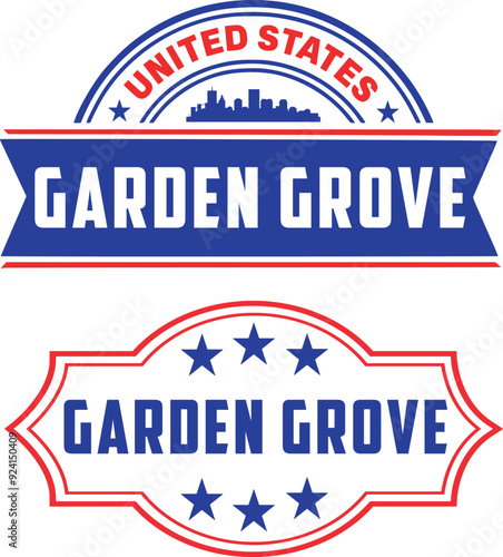 Garden Grove California Vector Set