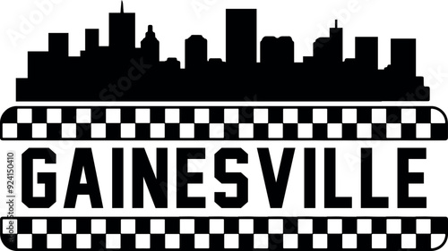 Gainesville Florida Skyline Silhouette Vector 