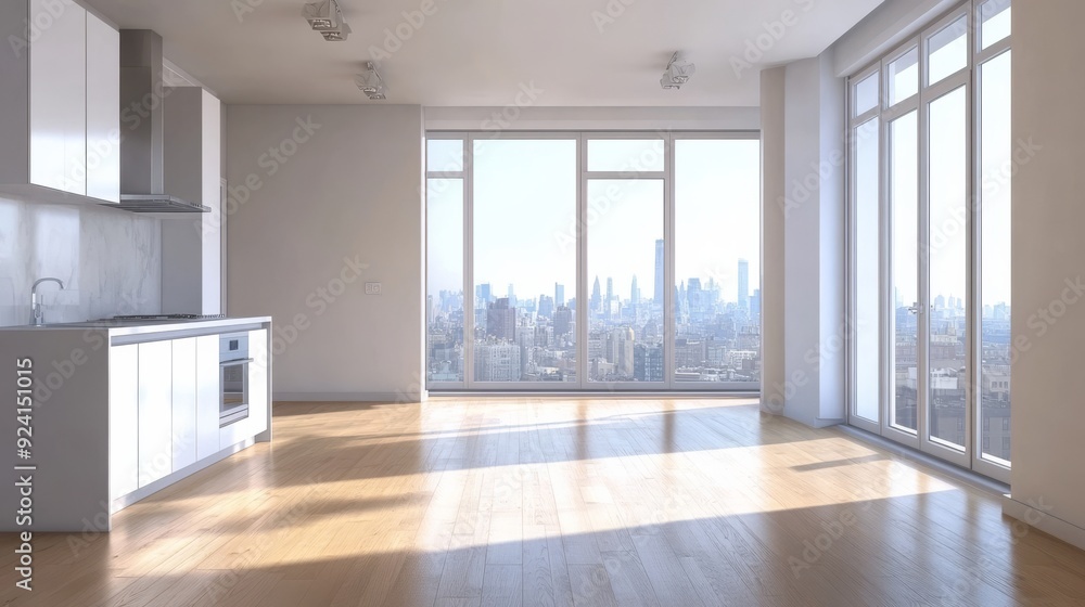 Fototapeta premium Empty, unfurnished, brand new apt.