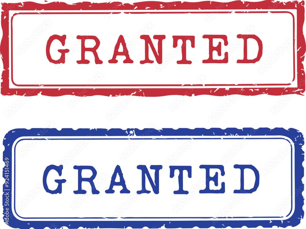 Fototapeta premium Granted Rubber Stamp Vector Bundle