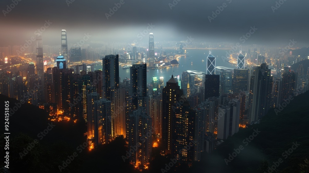 Obraz premium Hong Kong skyline