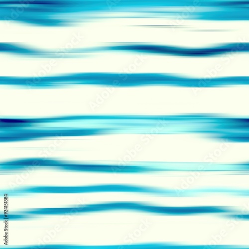 Modern summer thin line striped blur wash seamless pattern background for trendy beach wear and coastal living designs. Repeatable alcohol ink bleed effect in blue white indigo colors