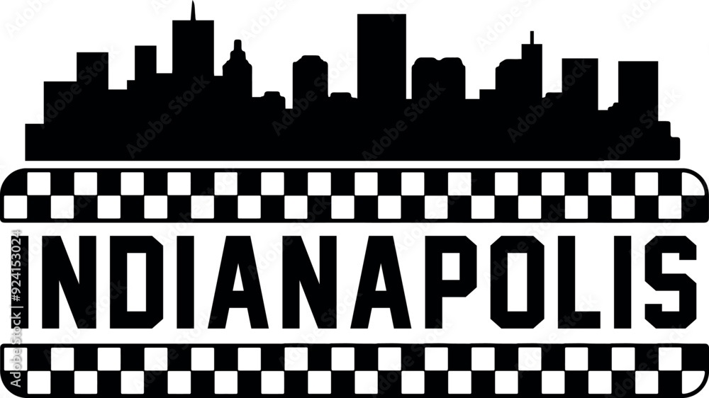 Fototapeta premium Indianapolis Skyline Vector Silhouette