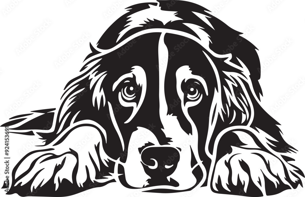 Fototapeta premium Irish Setter Dog Lying Down Stylized Vector