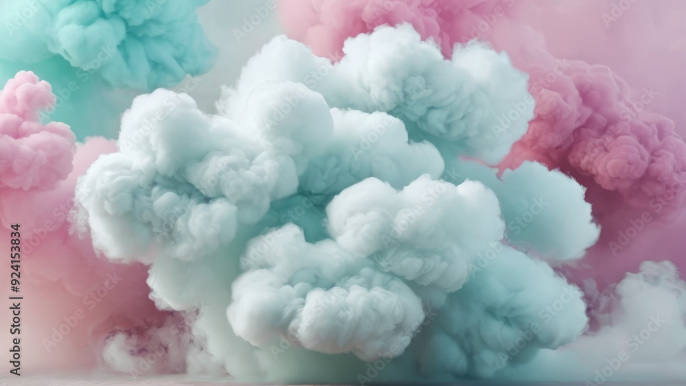 Soft, pastel-colored clouds of pink and blue swirl together, creating a dreamy, cotton candy-like scene that evokes a sense of whimsy and tranquility Soft, pastel-colored clouds of pink and blue swirl together, creating a dreamy, cotton candy-like scene that evokes a sense of whimsy and tranquility