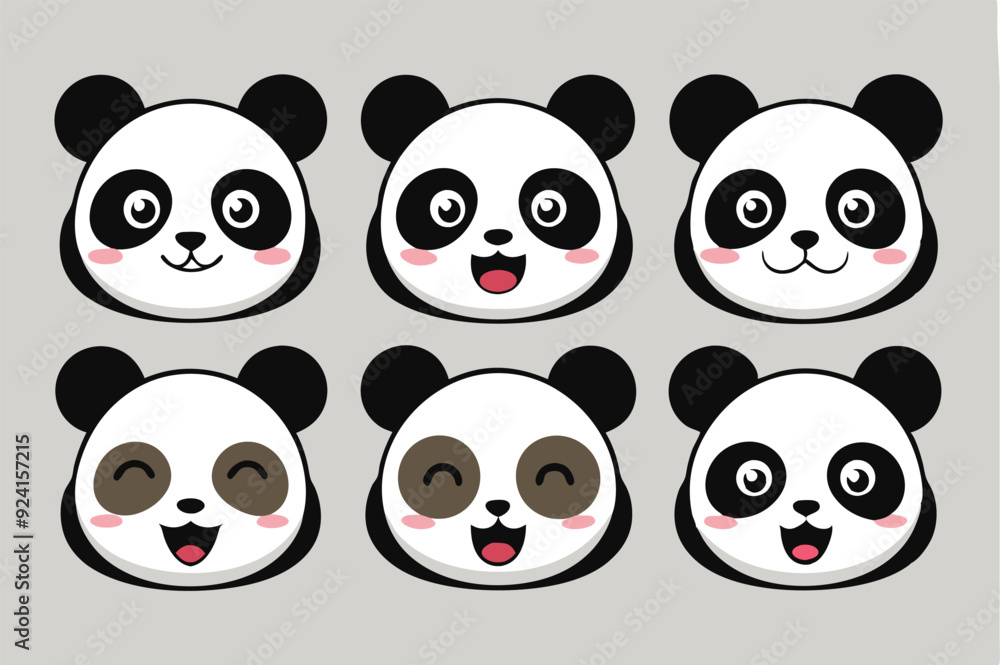 set of funny panda vector illustration, silhouette, logo icon and line art Bundle files set of funny panda vector illustration, silhouette, logo icon and line art Bundle files