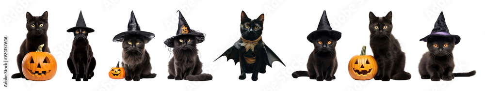 real photo of a halloween cats png cut out element set real photo of a halloween cats png cut out element set