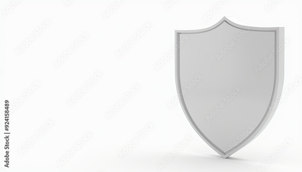 Minimalistic image of a gray shield on a plain white background. Minimalistic image of a gray shield on a plain white background.