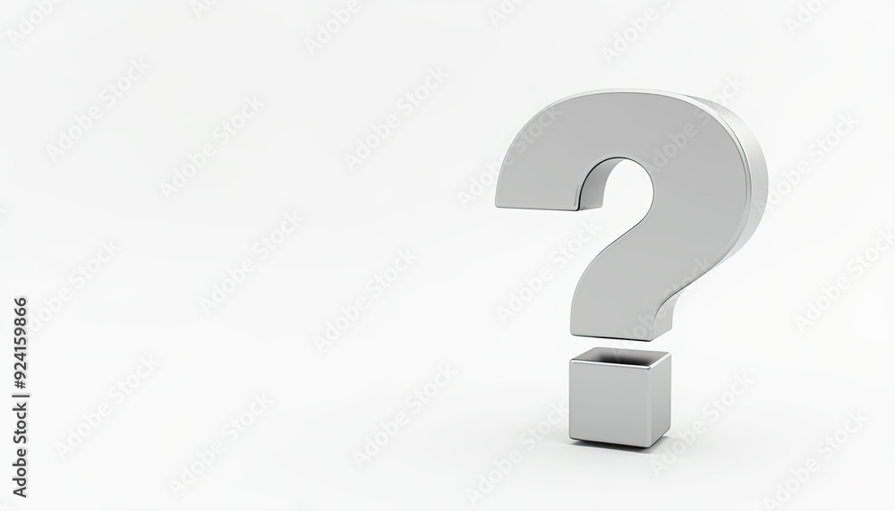 A large white question mark standing upright on a white background, symbolizing uncertainty. A large white question mark standing upright on a white background, symbolizing uncertainty.
