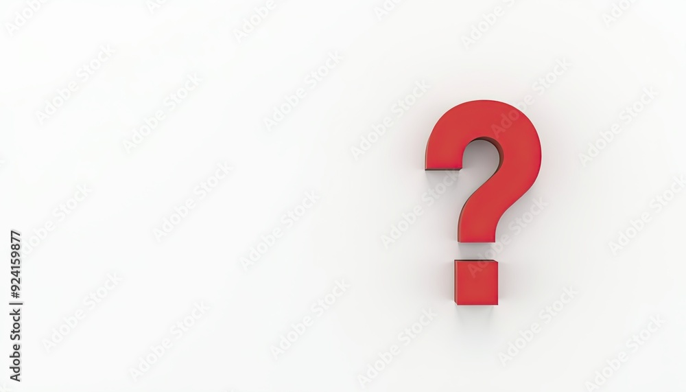 A bold red question mark against a plain white background, symbolizing curiosity or uncertainty. A bold red question mark against a plain white background, symbolizing curiosity or uncertainty.
