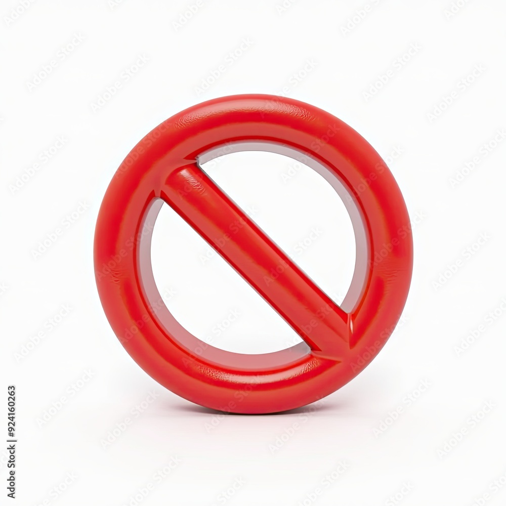 Red prohibition symbol against a white background, indicating a restriction or ban. Red prohibition symbol against a white background, indicating a restriction or ban.