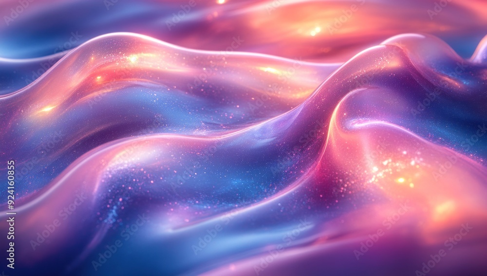 Abstract Liquid Surface with Shimmering Lights