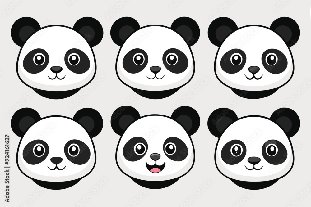 set of funny panda vector illustration, silhouette, logo icon and line art Bundle files set of funny panda vector illustration, silhouette, logo icon and line art Bundle files