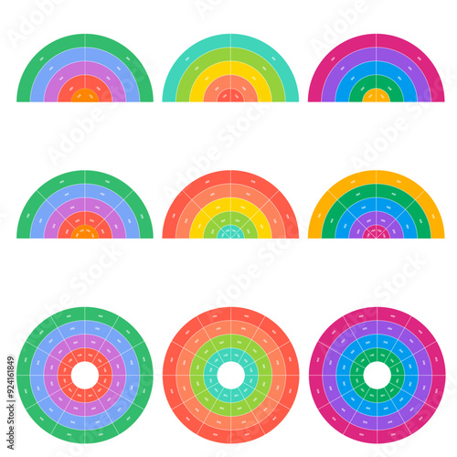 Starburst Diagram Chart Infographic in rainbow colors