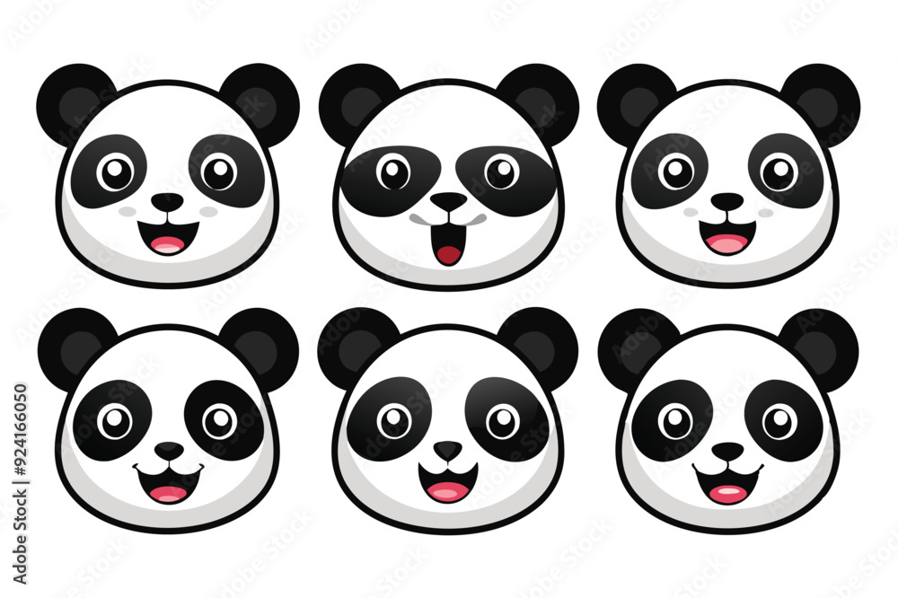 set of funny panda vector illustration, silhouette, logo icon and line art Bundle files set of funny panda vector illustration, silhouette, logo icon and line art Bundle files