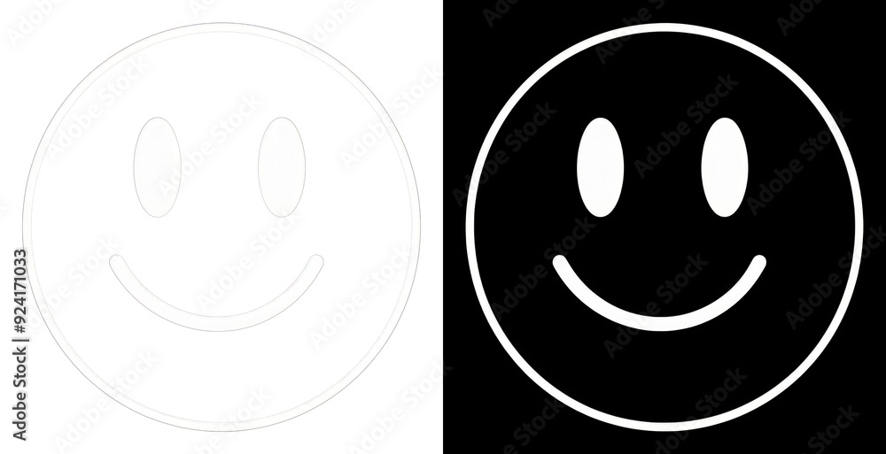 Fototapeta premium PNG Contrasting happy face icons