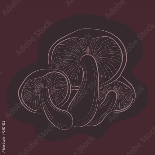 gilled mushroom outline isolated icon