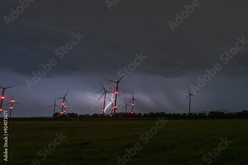 Gewitter im Windpark