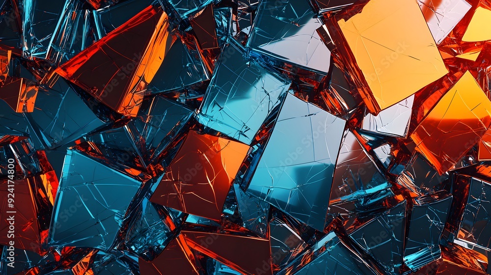 Abstract Orange and Blue Glass Texture. Abstract Orange and Blue Glass Texture.