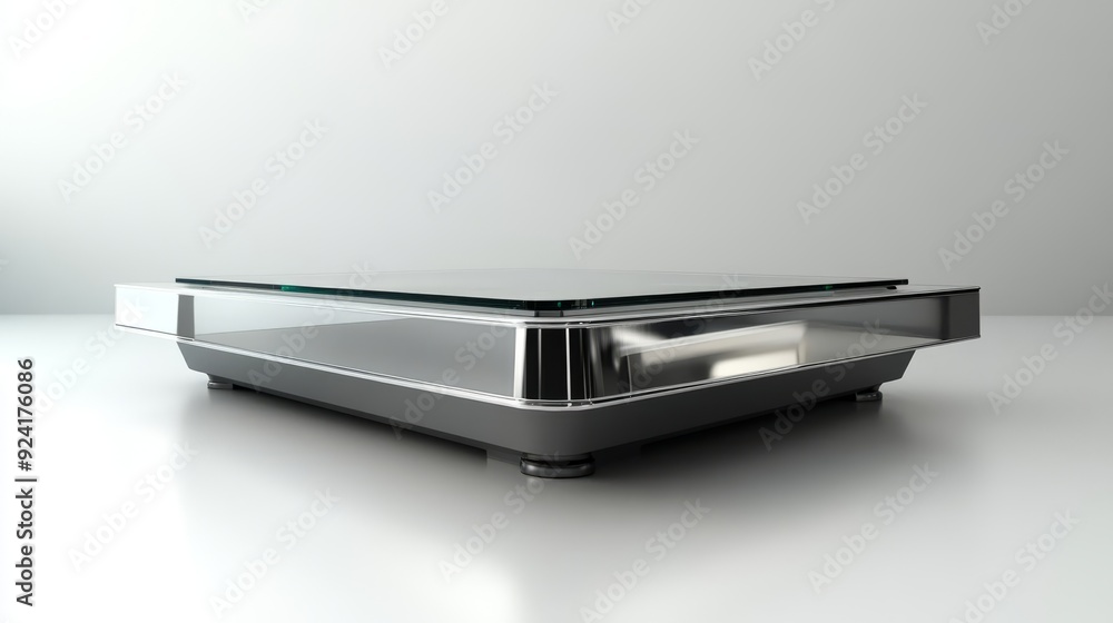 Modern 3D Digital Scale Illustration: Sleek Design on White Background Modern 3D Digital Scale Illustration: Sleek Design on White Background