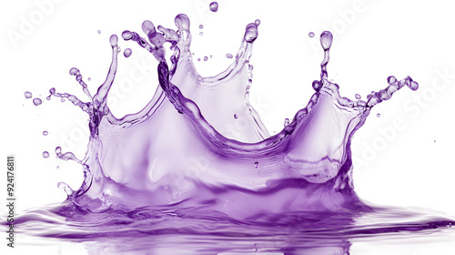 purple water splash isolated on transparent background photo