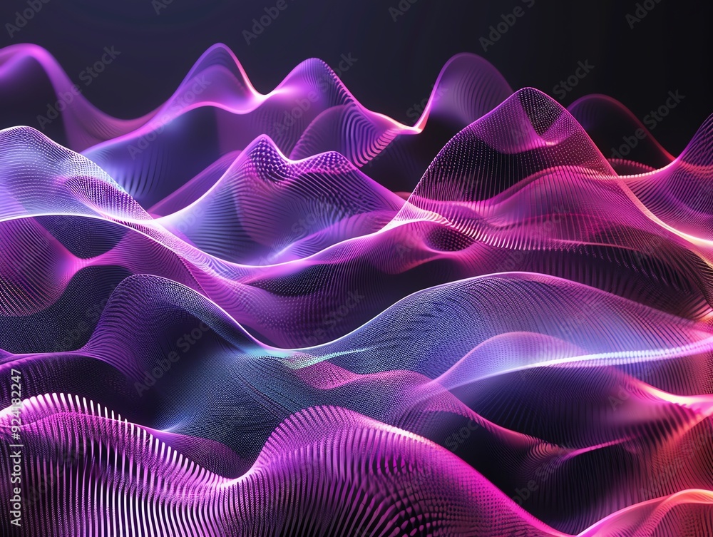 A vibrant abstract representation of sound waves in pink and purple shades, creating a dynamic visual experience. A vibrant abstract representation of sound waves in pink and purple shades, creating a dynamic visual experience.