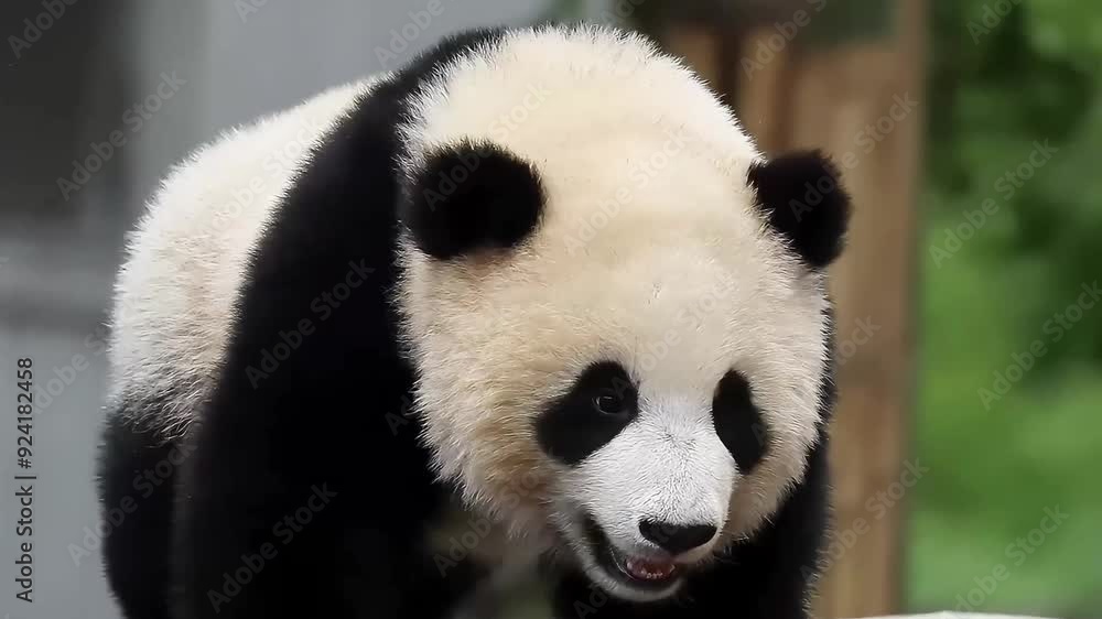 Close up Happy Panda, Wolong Giant Panda Nature Reserve, Shenshuping, China Close up Happy Panda, Wolong Giant Panda Nature Reserve, Shenshuping, China
