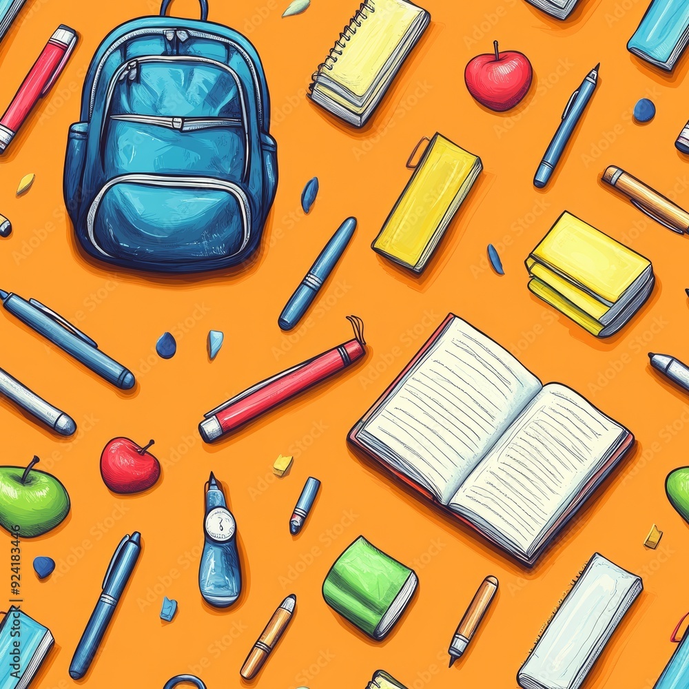 Back to school seamless pattern, Ai generated Back to school seamless pattern, Ai generated