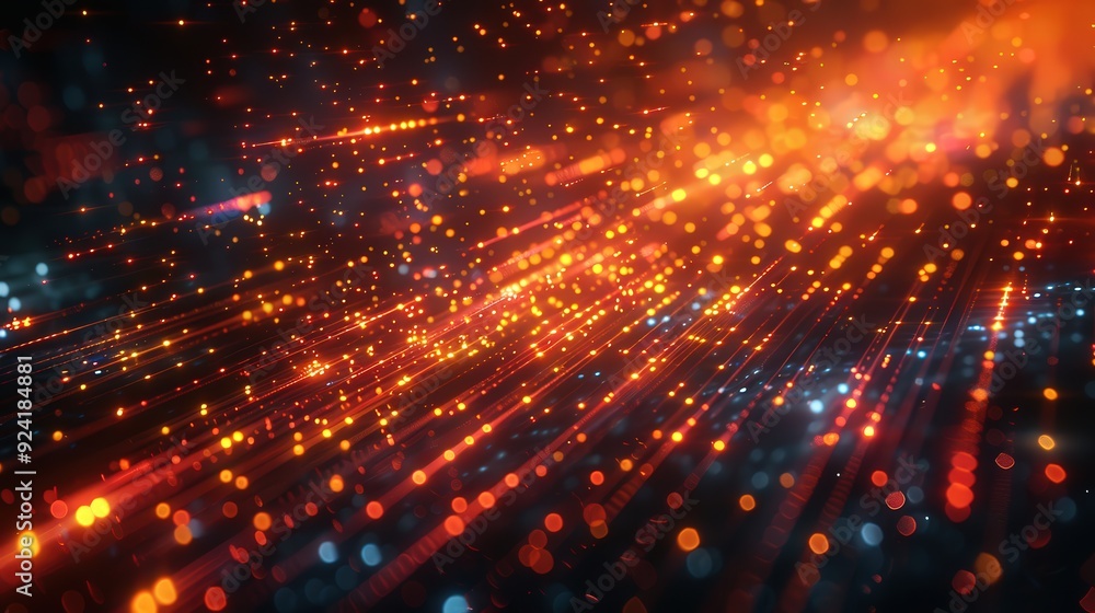 Craft a visually captivating futuristic backdrop with dynamic gold and red glowing lines, suitable for engaging digital presentations and video games Craft a visually captivating futuristic backdrop with dynamic gold and red glowing lines, suitable for engaging digital presentations and video games
