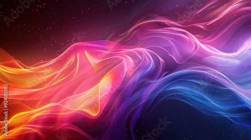 Design a futuristic background with vibrant, multicolor dynamic lines, perfect for immersive digital presentations or video games